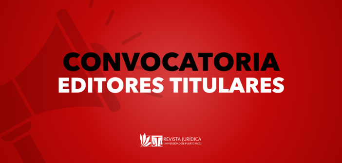 Convocatoria: Editores Titulares