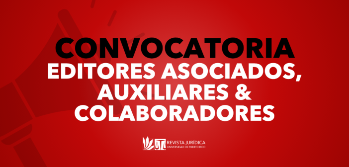 Convocatoria Editores Asociados, Auxiliares y Colaboradores