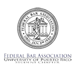 Logo del Federal Bar Association de la Universidad de Puerto Rico capítulo estudiantil.