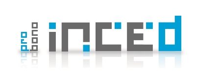 Logo ProBono Inclusión para la Comunidad de Educación Especial (INCED) esta compuesto por las siglas INCED en dos tonos gris y azul.