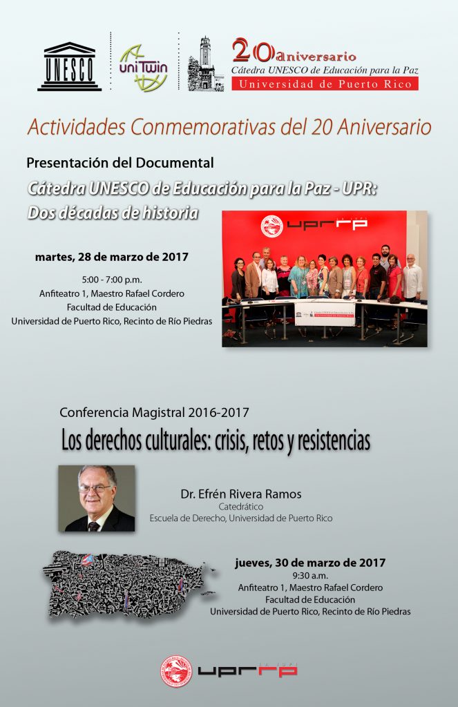 Promoción de Cátedra UNESCO, Dr Efrén Rivera
