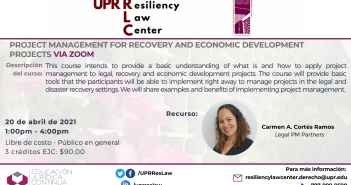 RLC-Project Management for Recovery and Economic Development Projects