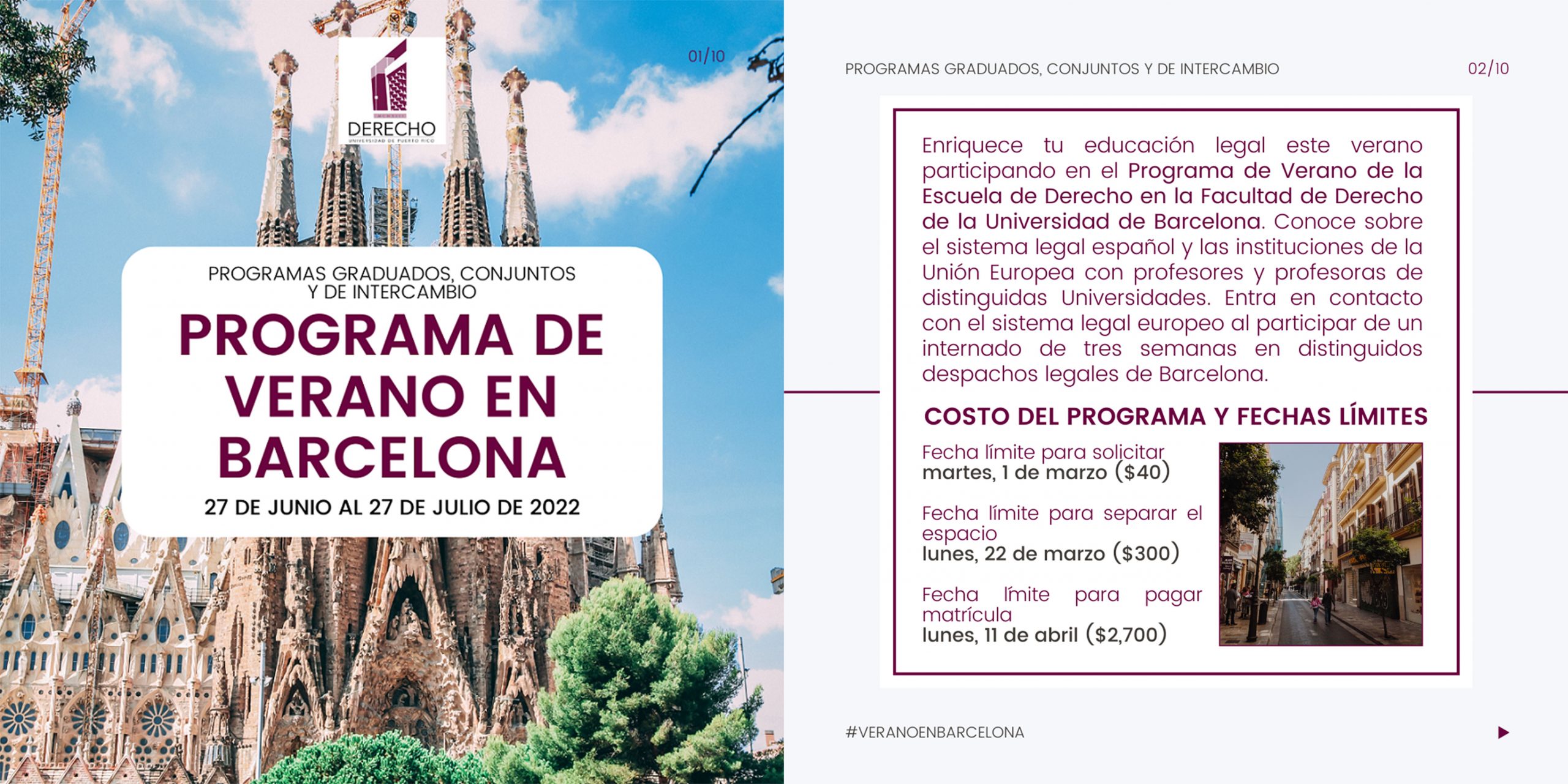 Promo del Programa de Verano en Barcelona 2022