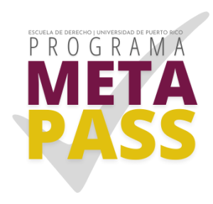 Logo Programa META PASS de la Oficina de Apoyo al Estudiante de la Escuela de Derecho de la Universidad de Puerto Rico.