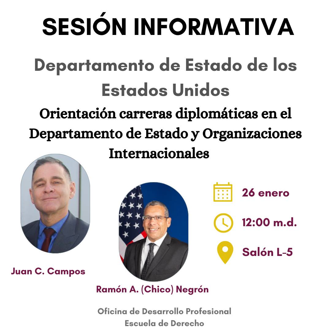 Sesión Informativa Departamento de Estado de los Estados Unidos
12:00 md | Salón: L-5
