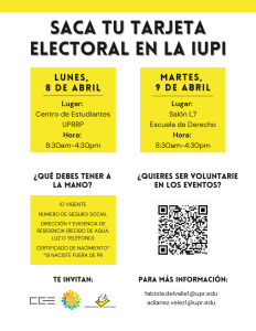 Saca tu tarjeta electoral en la UPR